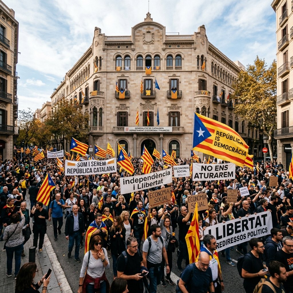 Concentració davant la seu d’Economia